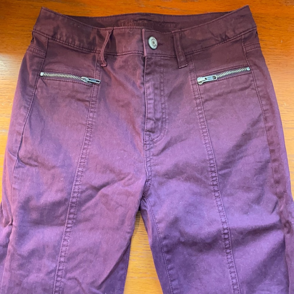 American Eagle Maroon Skinny Jeans